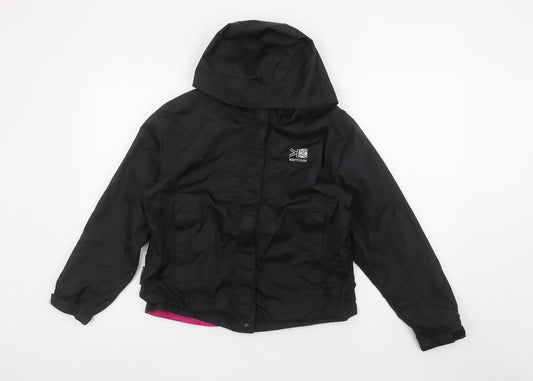 Karrimor Girls Black Waterproof Hooded Rain Coat Jacket 9-10 Years