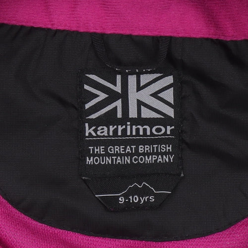 Karrimor Girls Black Waterproof Hooded Rain Coat Jacket 9-10 Years