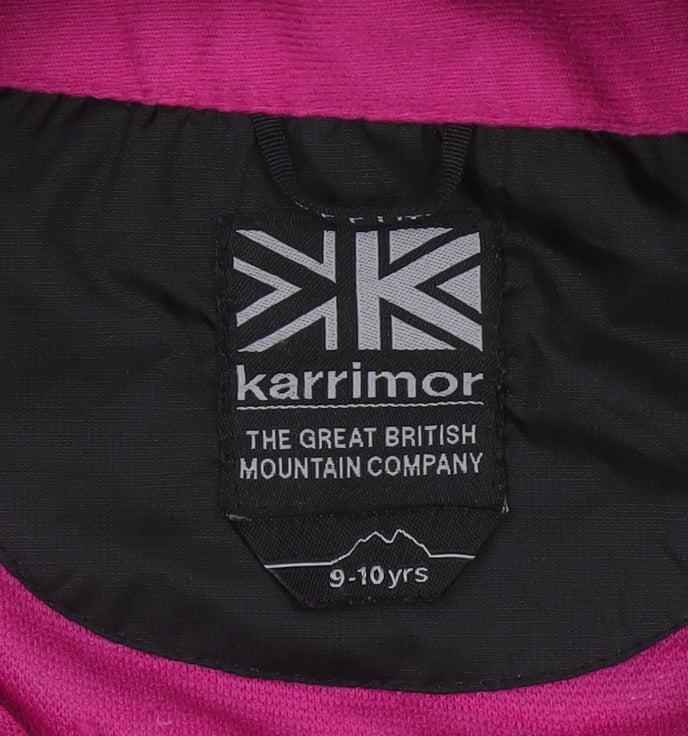 Karrimor Girls Black Waterproof Hooded Rain Coat Jacket 9-10 Years