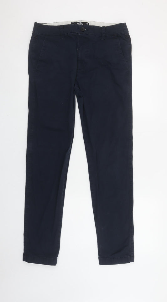Hollister Men's Blue Skinny Chino Trousers W32 L32 Slim Fit