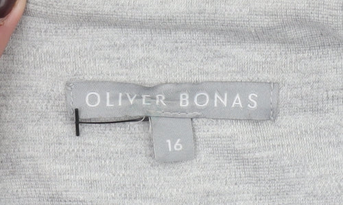 Oliver Bonas Women’s Grey Size 16 Shawl Collar Jersey Blazer