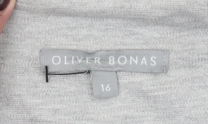Oliver Bonas Women’s Grey Size 16 Shawl Collar Jersey Blazer