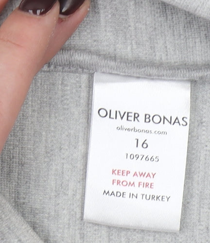Oliver Bonas Women’s Grey Size 16 Shawl Collar Jersey Blazer