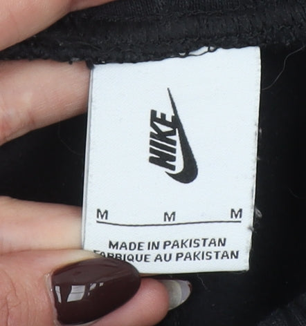 Nike Women's Black Fleece Sweatpants M Regular Fit Logo Joggers