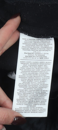 Nike Women's Black Fleece Sweatpants M Regular Fit Logo Joggers