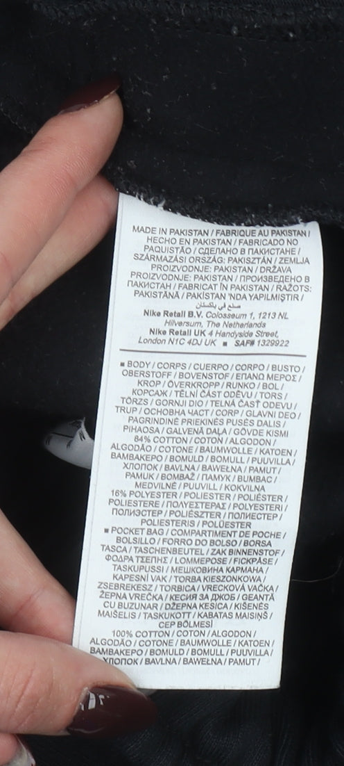 Nike Women's Black Fleece Sweatpants M Regular Fit Logo Joggers