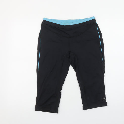 Ronhill Women's Black Capri Running Leggings Size 12 Reflective Sportswear