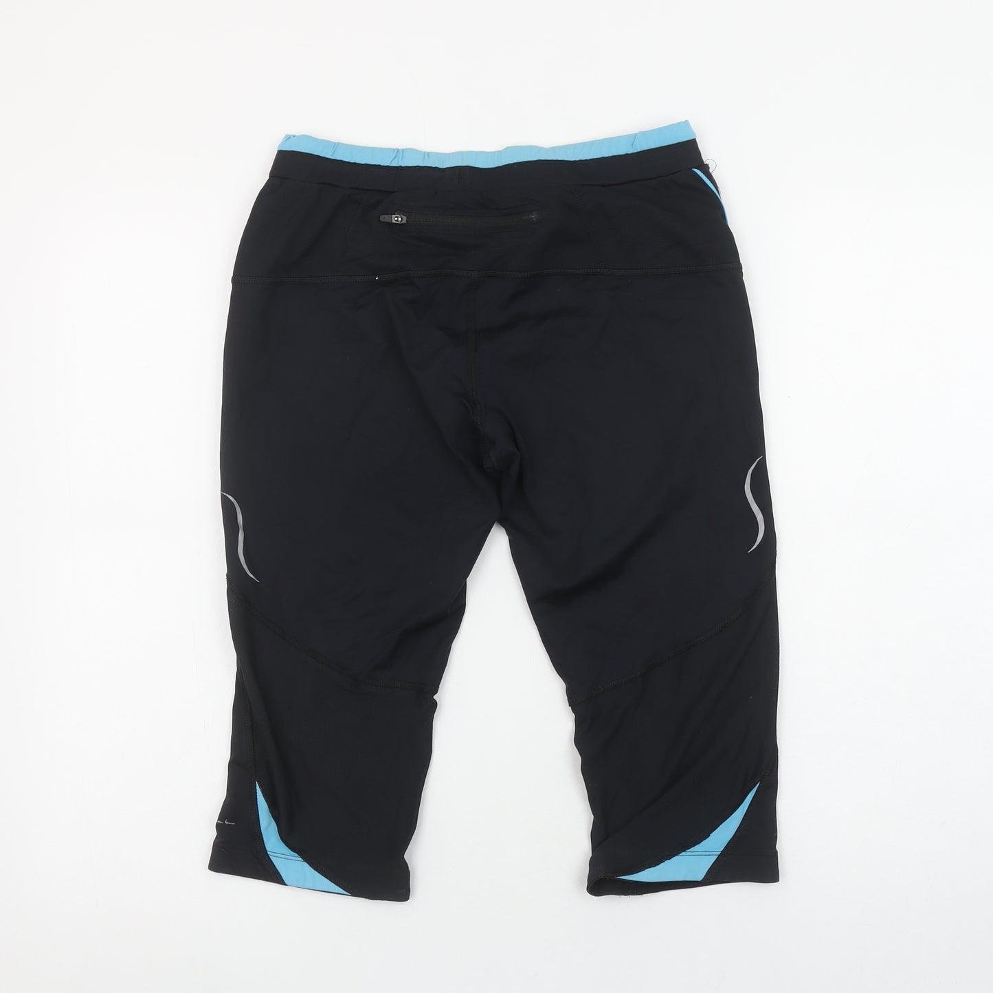 Ronhill Women's Black Capri Running Leggings Size 12 Reflective Sportswear