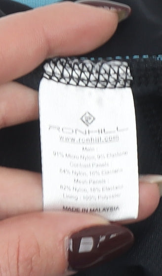 Ronhill Women's Black Capri Running Leggings Size 12 Reflective Sportswear