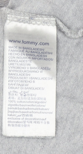 Tommy Jeans Men’s Grey Long Sleeve Cotton Crew Neck T-Shirt M