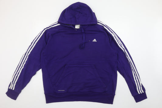 Adidas Men’s Purple 2XL Pullover Hoodie Premium Essentials