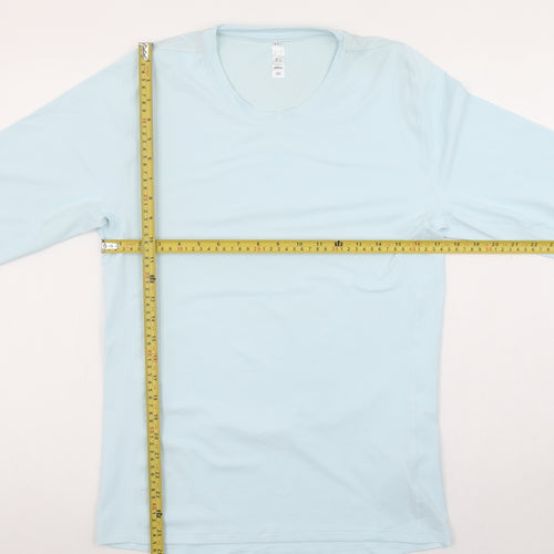 adidas Womens Blue Long Sleeve Running Top Size L Moisture Wicking