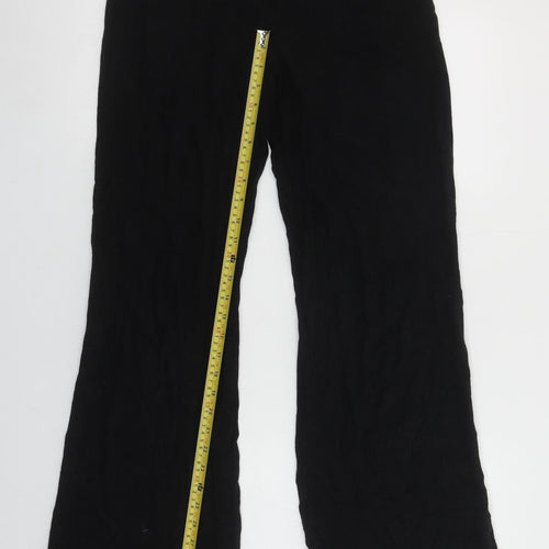 ASOS DESIGN Women’s Black Linen Wide-Leg Trousers Size 8