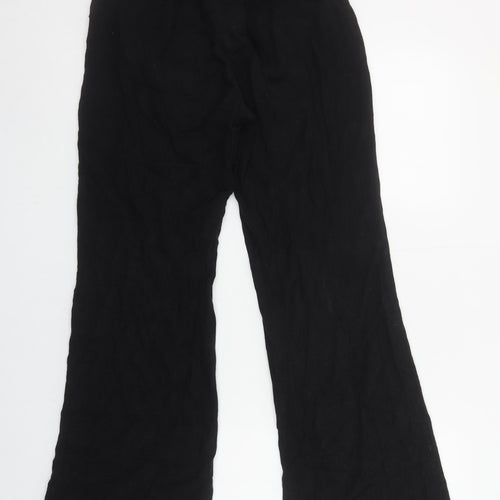 ASOS DESIGN Women’s Black Linen Wide-Leg Trousers Size 8