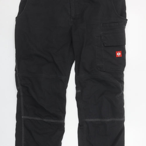 Strauss Men's Black Cargo Workwear Trousers Size 28 Regular Fit
