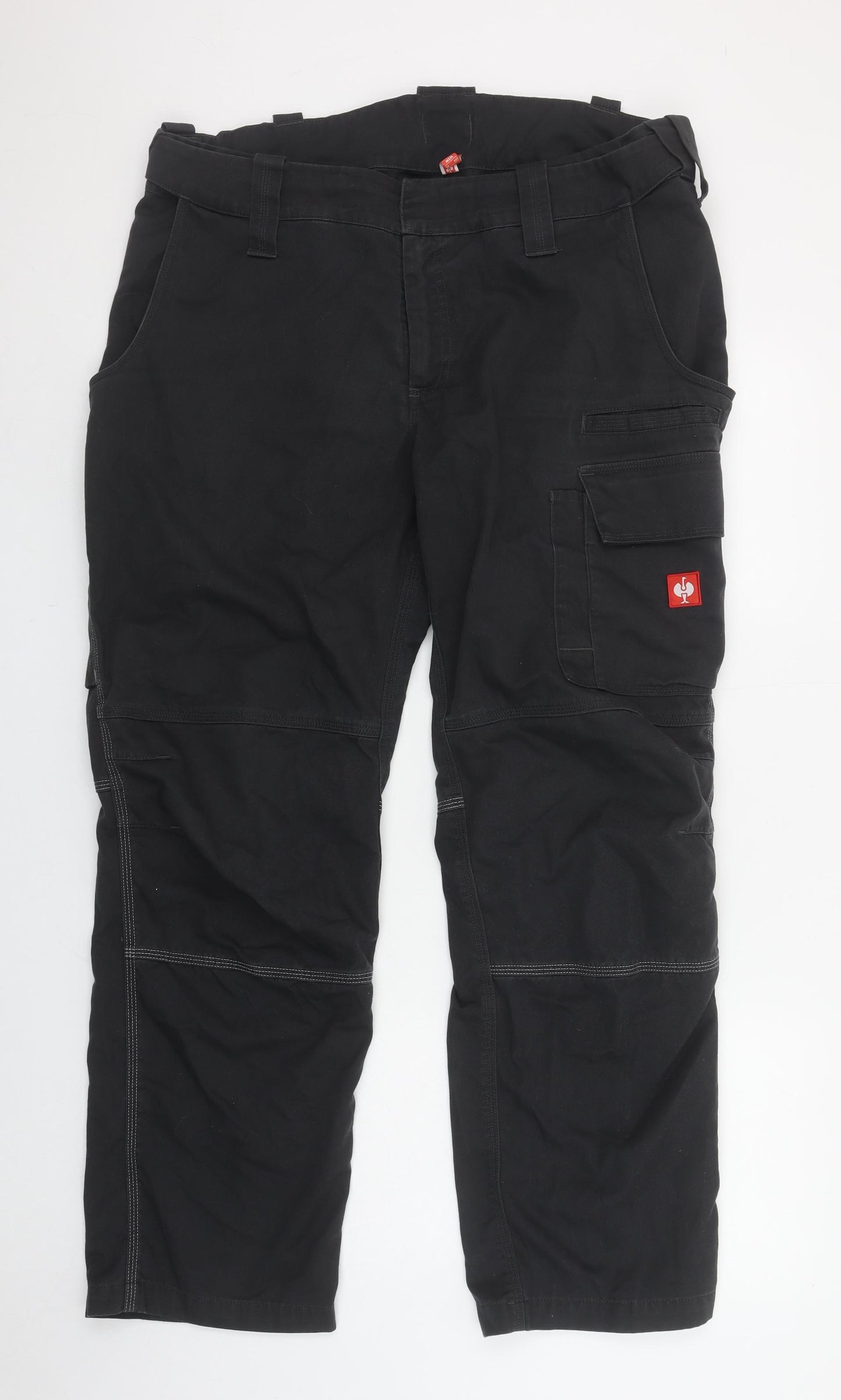 Strauss Men's Black Cargo Workwear Trousers Size 28 Regular Fit