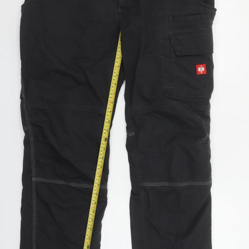 Strauss Men's Black Cargo Workwear Trousers Size 28 Regular Fit