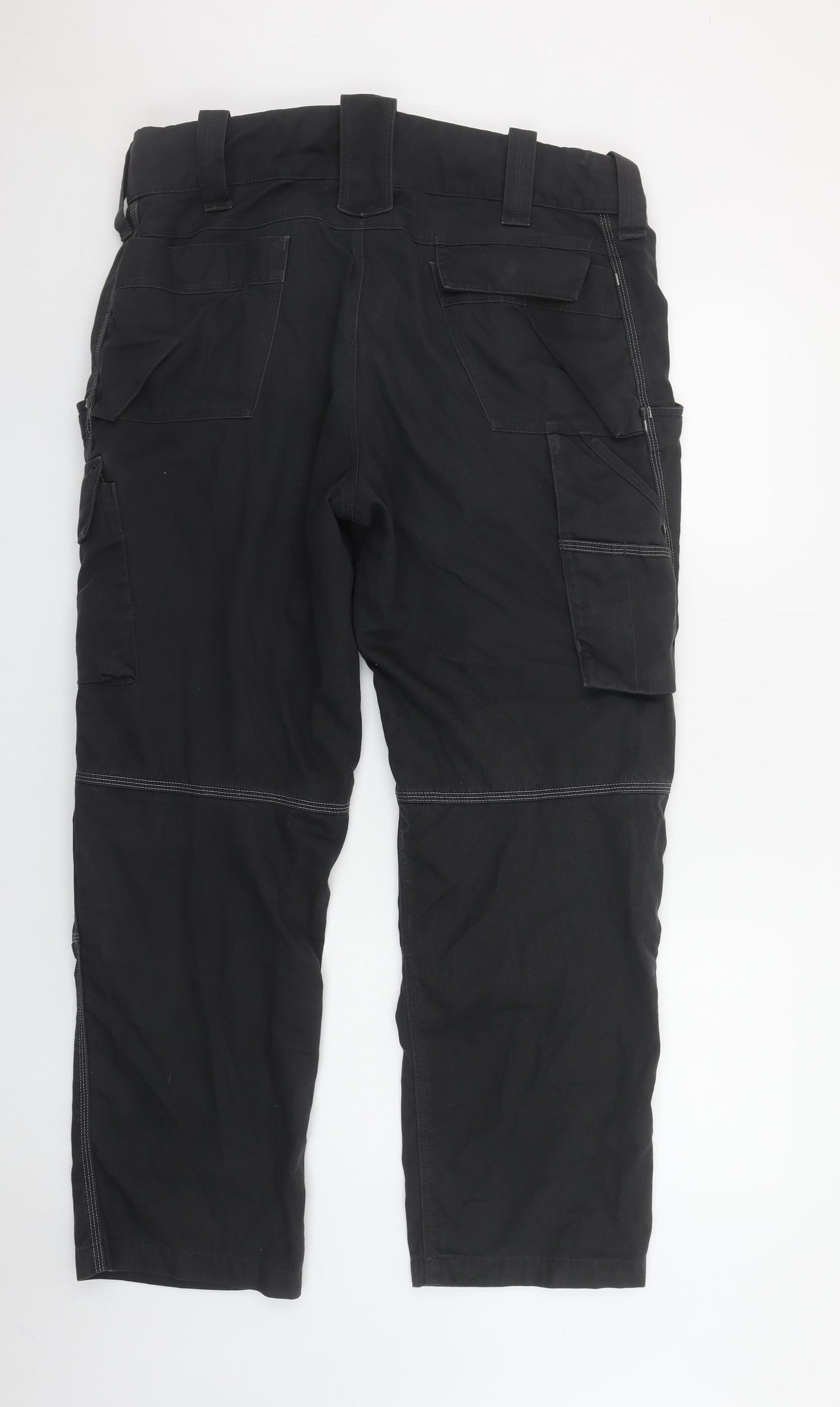 Strauss Men's Black Cargo Workwear Trousers Size 28 Regular Fit
