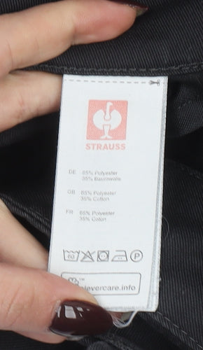 Strauss Men's Black Cargo Workwear Trousers Size 28 Regular Fit