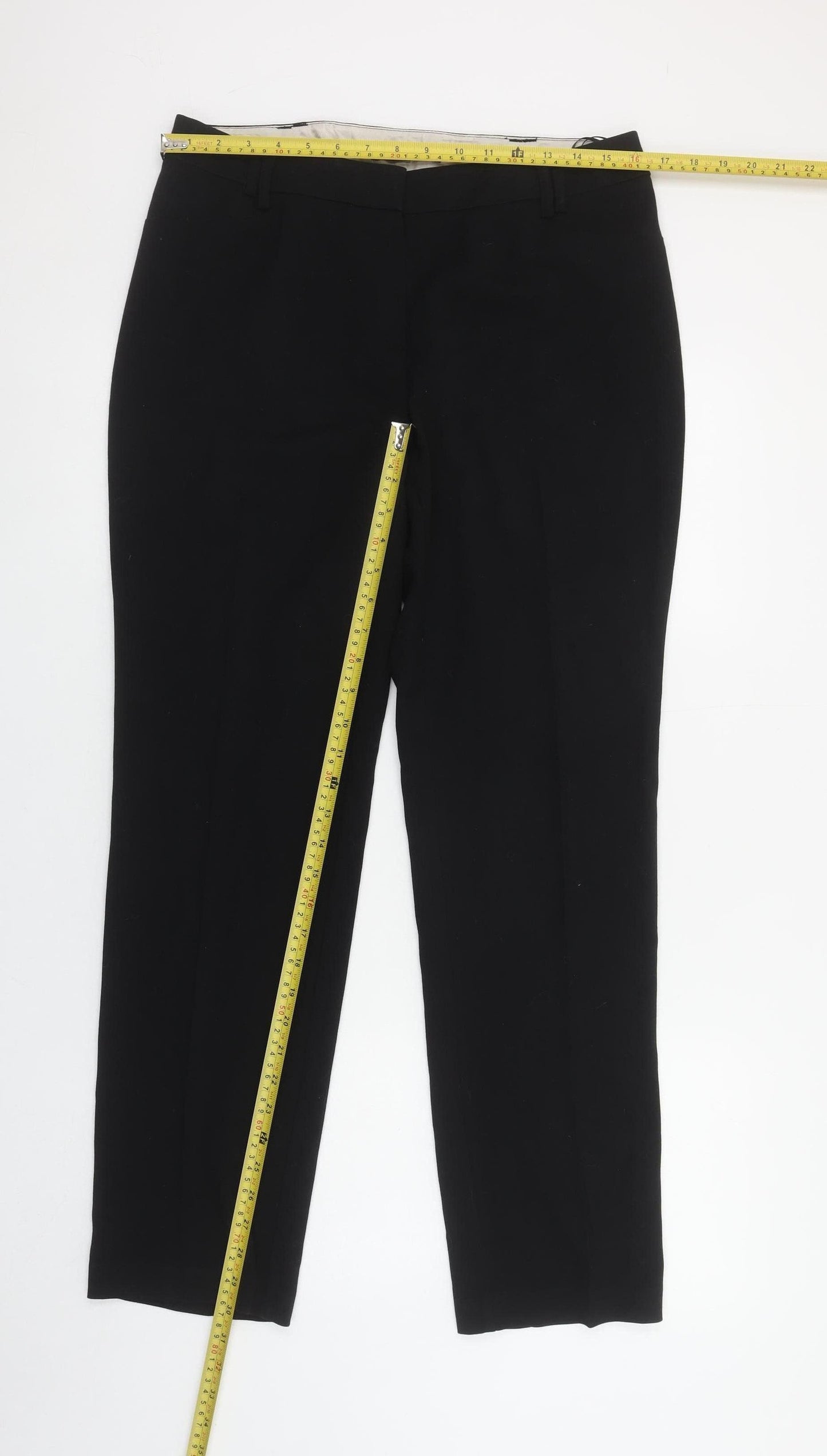 Marks and Spencer Women's Black Size 12 Straight Leg Trousers