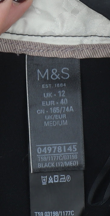 Marks and Spencer Women's Black Size 12 Straight Leg Trousers