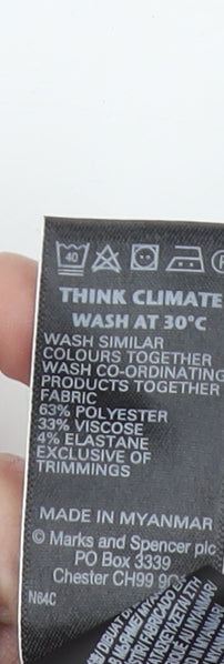 Marks and Spencer Women's Black Size 12 Straight Leg Trousers