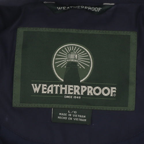 Weatherproof Men's Blue L Bomber Jacket Polyester Nylon