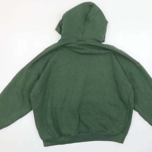 PrettyLittleThing Womens Green Pullover Hoodie M New York Print