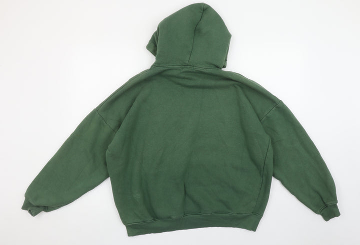 PrettyLittleThing Womens Green Pullover Hoodie M New York Print