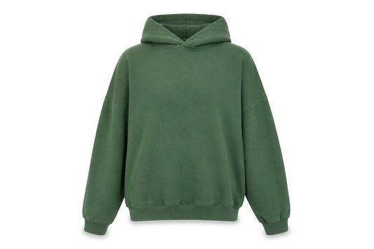 Front view of PRETTYLITTLETHING women’s green pullover hoodie m new york print