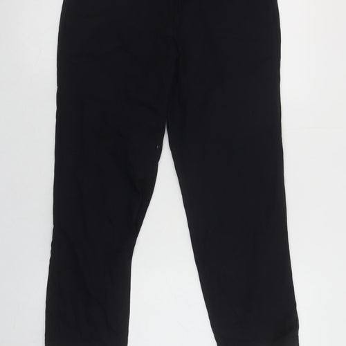Wallis Women’s Black Cropped Cotton Stretch Trousers Size 10