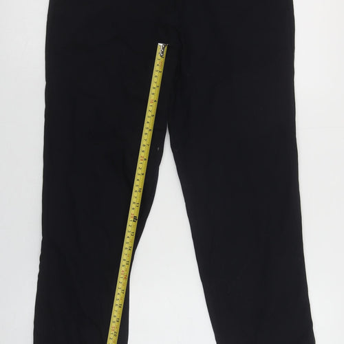 Wallis Women’s Black Cropped Cotton Stretch Trousers Size 10