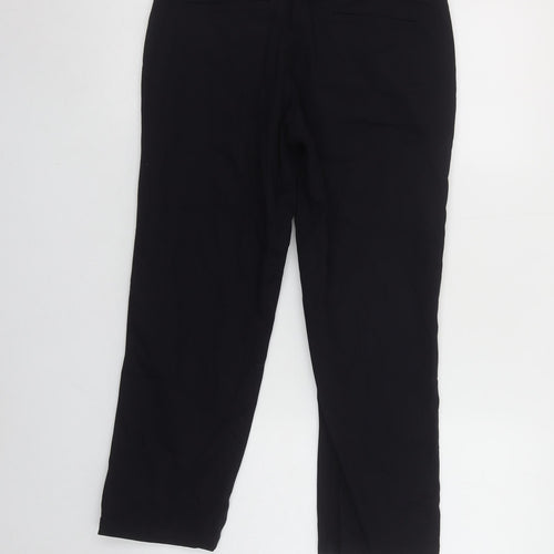 Wallis Women’s Black Cropped Cotton Stretch Trousers Size 10