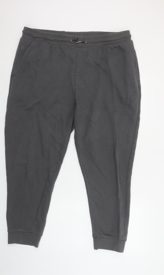 Tu Men’s Grey XL Jogger Trousers Cotton Fleece Comfort Fit