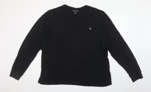 Jack Wills Men's Black 2XL Long Sleeve Classic Fit Cotton T-Shirt