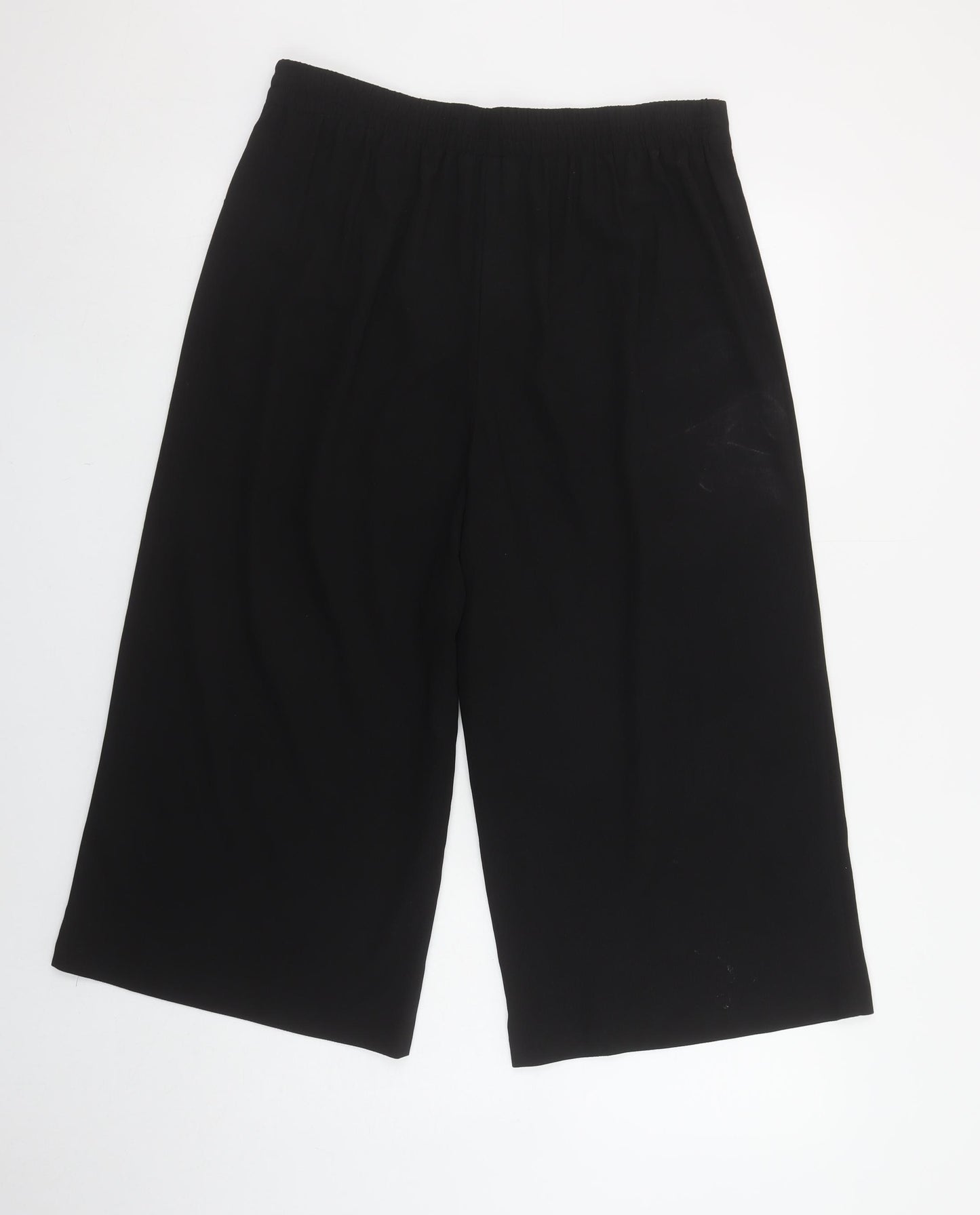 George Womens Black Wide-Leg Cropped Trousers Size 12