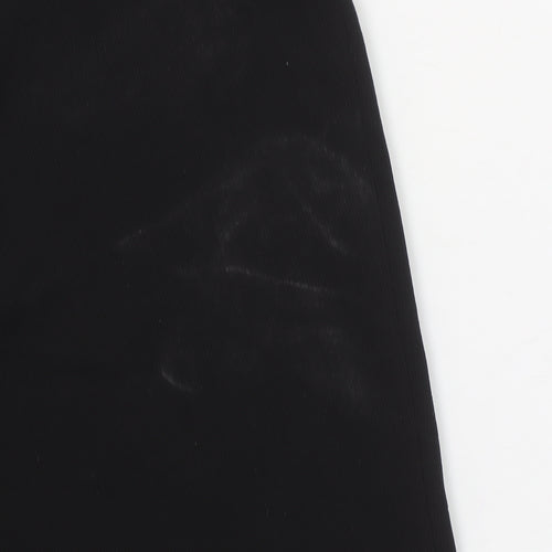 George Womens Black Wide-Leg Cropped Trousers Size 12