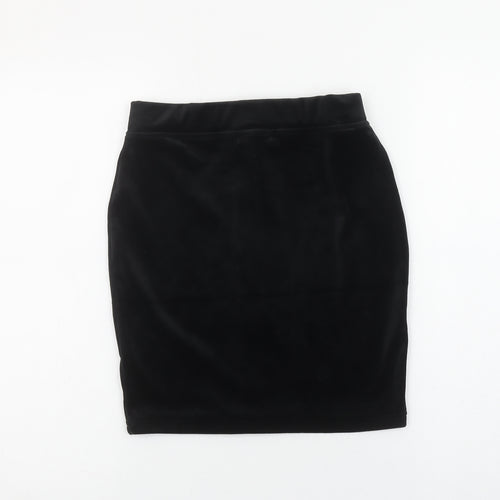 Project X Paris Womens Black XS Velvet Zip Pencil Skirt