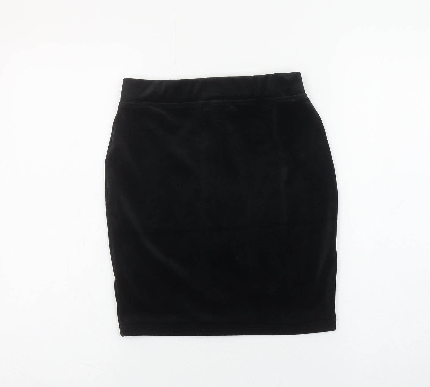 Project X Paris Womens Black XS Velvet Zip Pencil Skirt