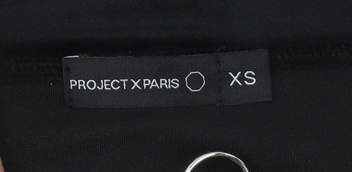 Project X Paris Womens Black XS Velvet Zip Pencil Skirt