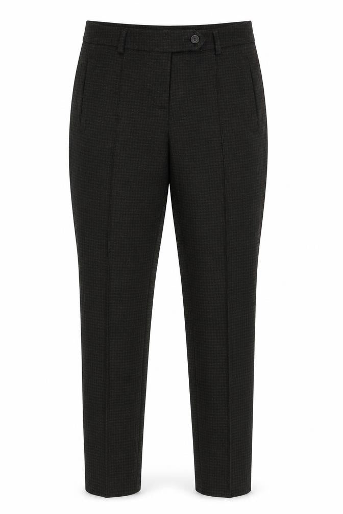 Front view of Next Women Brown Check Tailored Slim Tapered Trousers, size 6