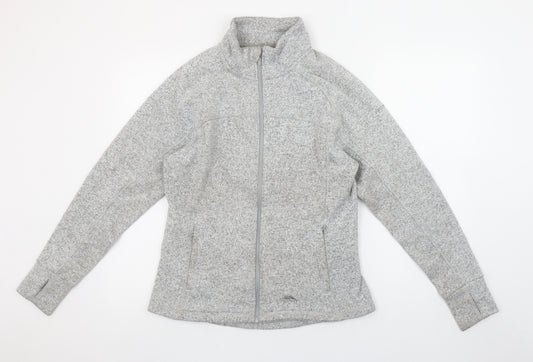 Trespass Womens Grey Full Zip Knit Fleece Jacket UK 12