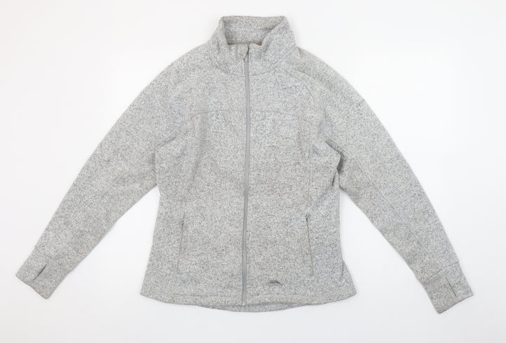 Trespass Womens Grey Full Zip Knit Fleece Jacket UK 12