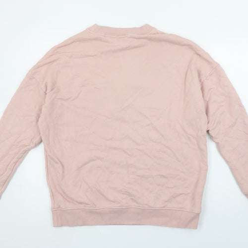 Adidas Womens Pink Crew Neck Pullover Sweatshirt Size 14 Cotton