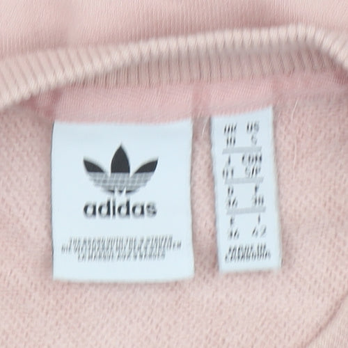 Adidas Womens Pink Crew Neck Pullover Sweatshirt Size 14 Cotton