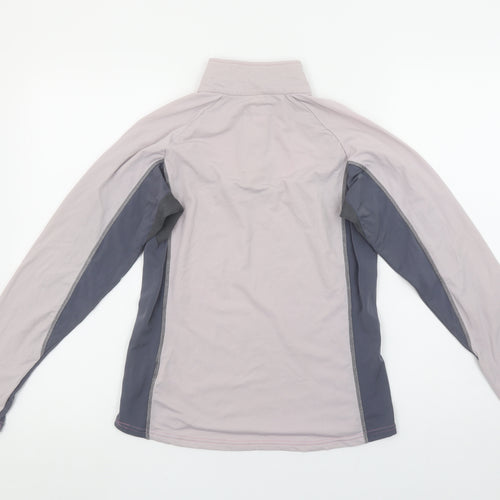 Quechua Women Beige 1/4 Zip Long Sleeve Hiking Top Size 8