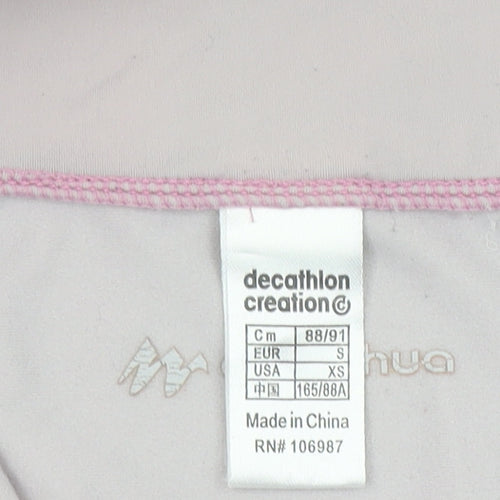 Quechua Women Beige 1/4 Zip Long Sleeve Hiking Top Size 8