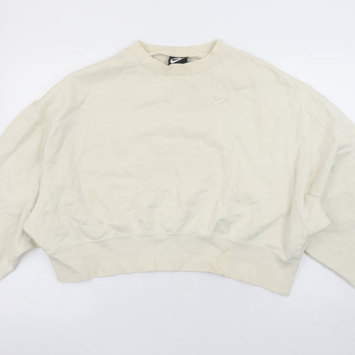 Nike Women's Beige Crew Neck Pullover Sweatshirt Size S
