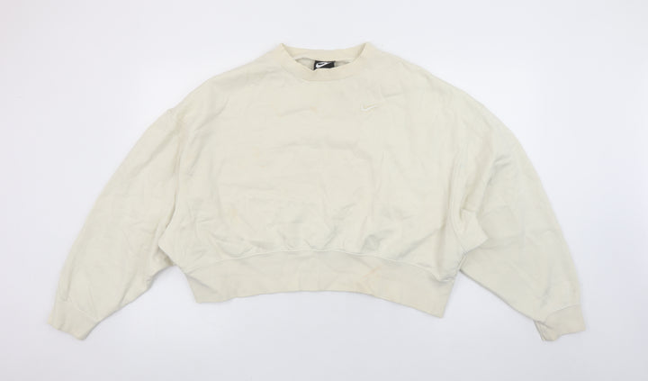 Nike Women's Beige Crew Neck Pullover Sweatshirt Size S