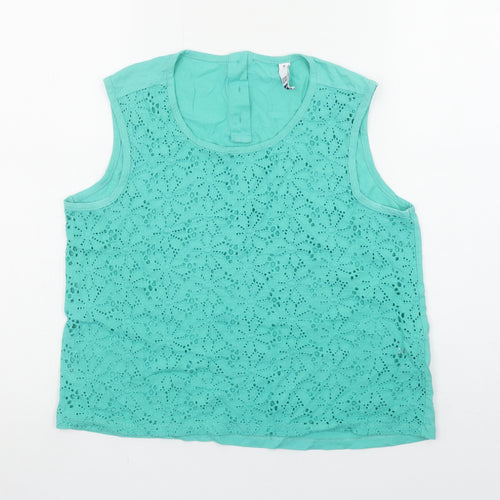By Henry Holland Women's Green Lace Cotton Blouse Size 12